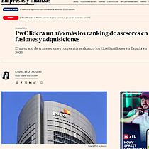 PwC lidera un ao ms los ranking de asesores en fusiones y adquisiciones